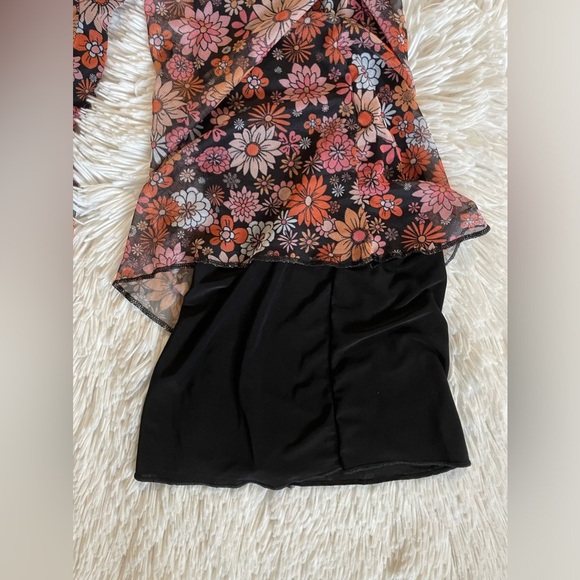 Nasty Gal Floral Print Mesh Flared Pants - Picture 6 of 6